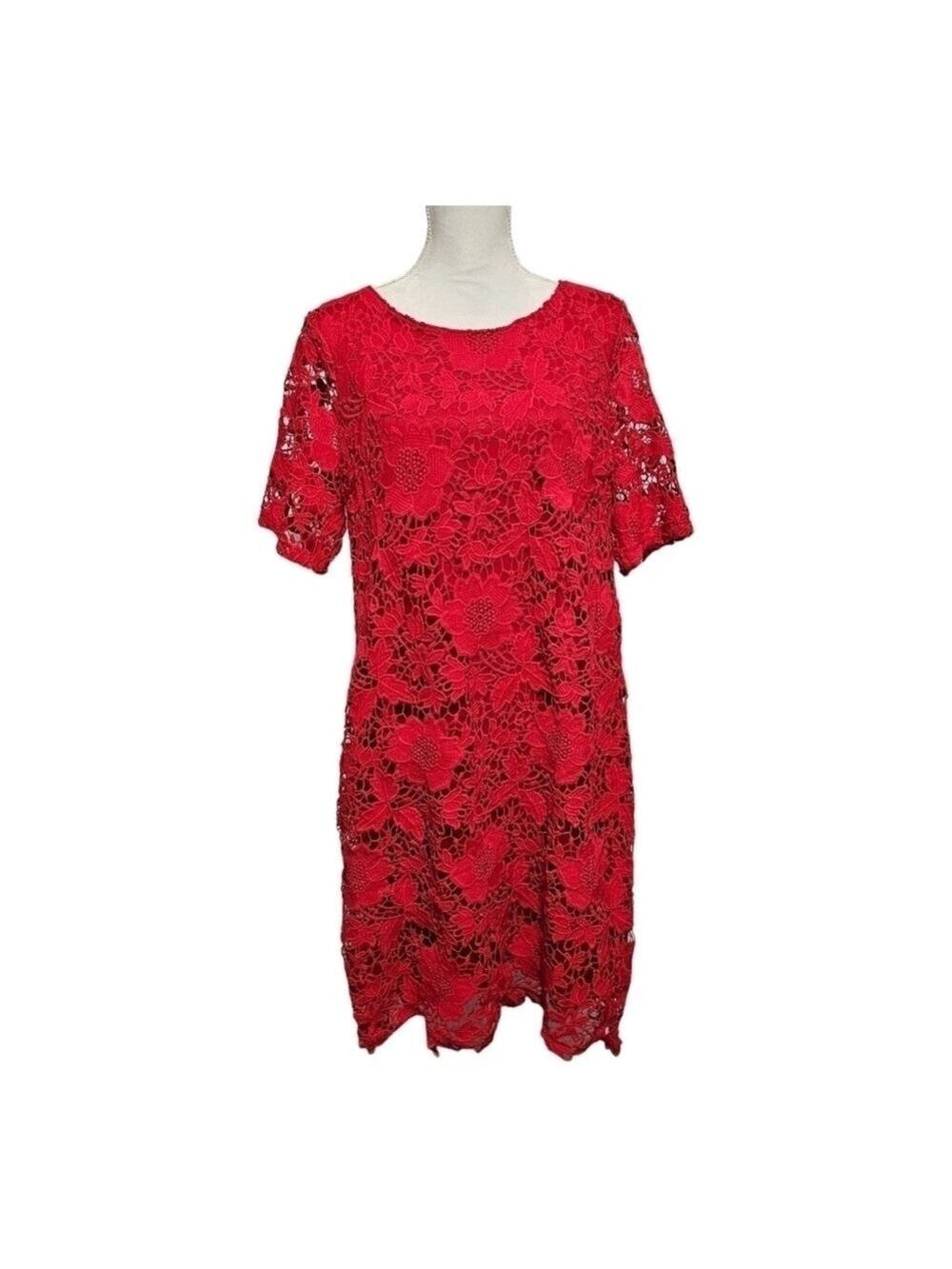 Trulli Red Lace Lovecore Dress Size 16